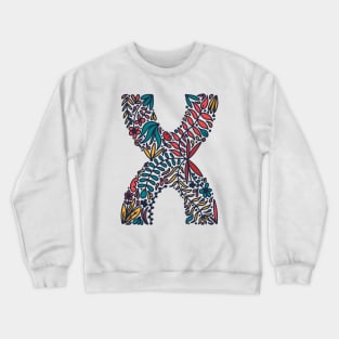 Tropical Letter X Crewneck Sweatshirt